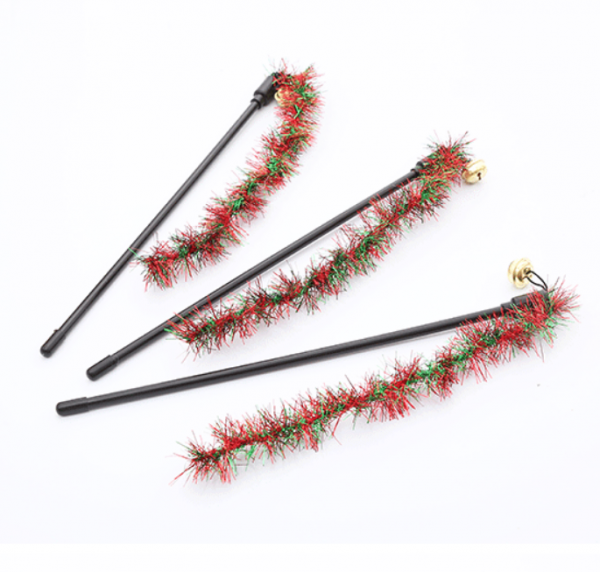 Cat Supply Cat Stick with Colored Ribbon Christmas wand - Image 2