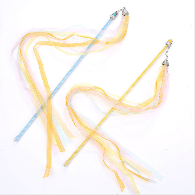 WONPET Cat Supply Cat Stick with Colored Ribbon
