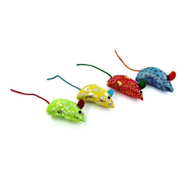 Jouets pour chats mous avec souris en coton rembourré
