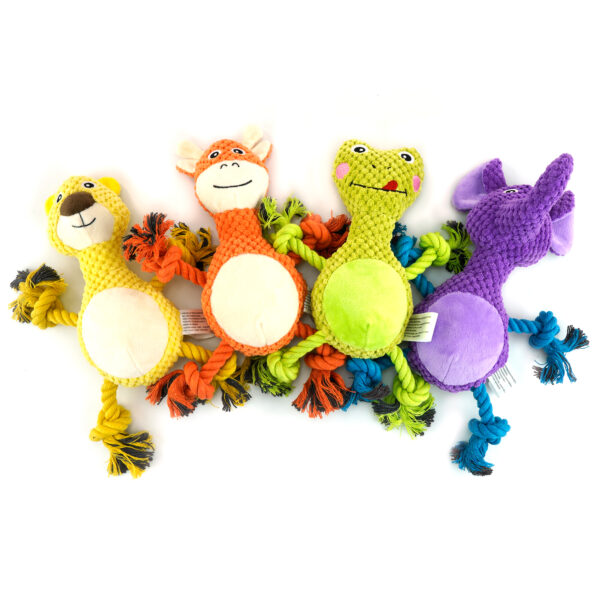 Plush Dog Toys with Rope