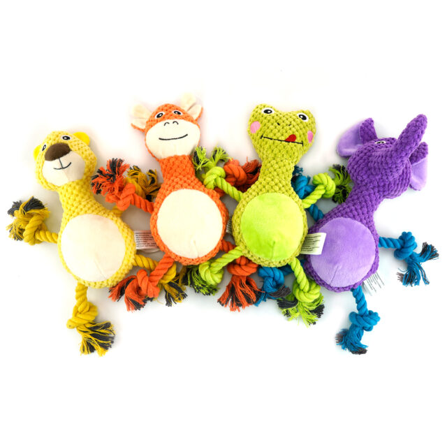 Plush Dog Toys with Rope