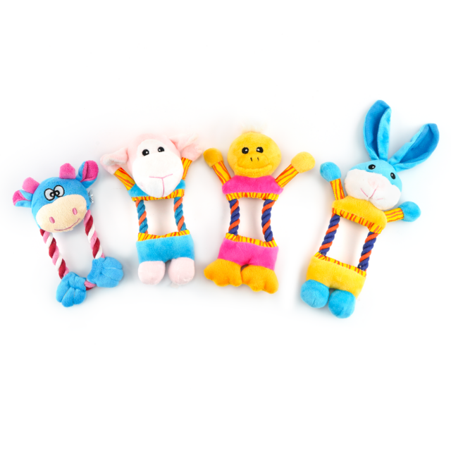 Plush Dog Toys with Rope