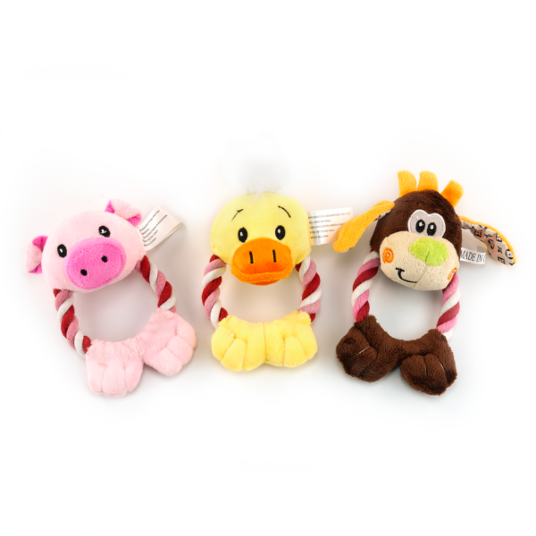 Plush Dog Toys with Rope