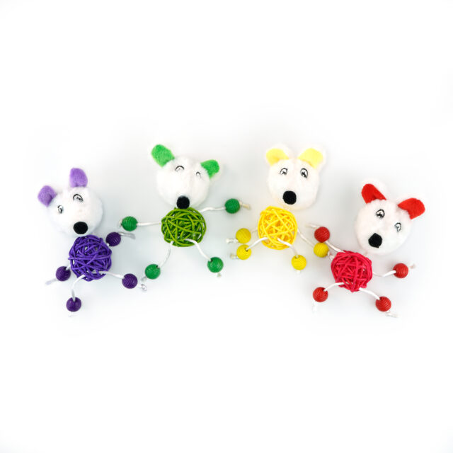 Cat Toys in Funny Face with rattan ball